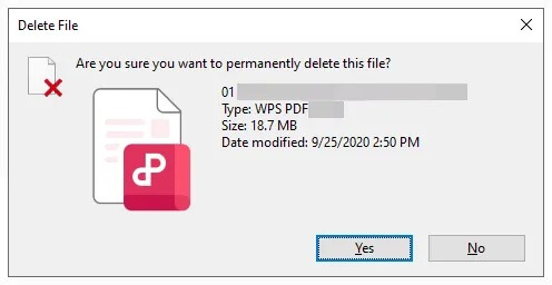 如何使用 Shift + Delete 键永久删除电脑上的 PDF 文件