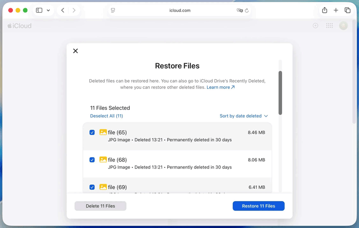 Dateien auf dem Mac mit iCloud Drive wiederherstellen