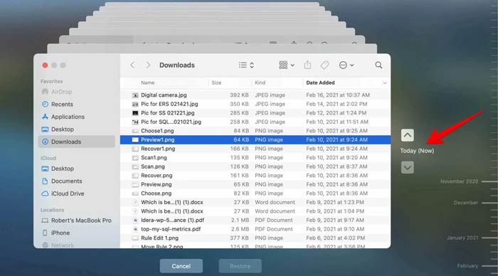 Time Machine kullanarak Mac'te dosyaları geri yükle