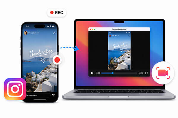 Grabación de pantalla Historia de Instagram