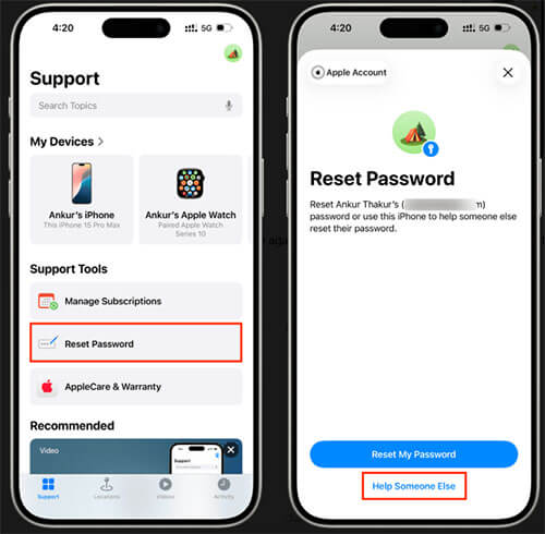 Atur ulang kata sandi Apple ID Anda dengan aplikasi dukungan Apple.