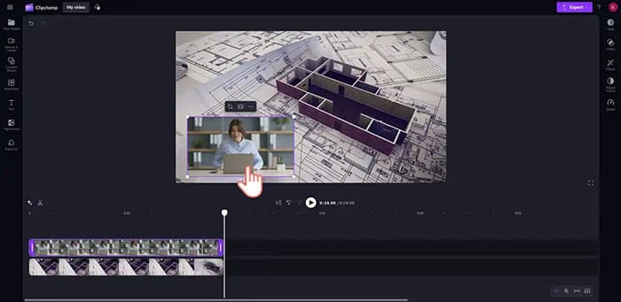 Clipchamp, editor video picture-in-picture