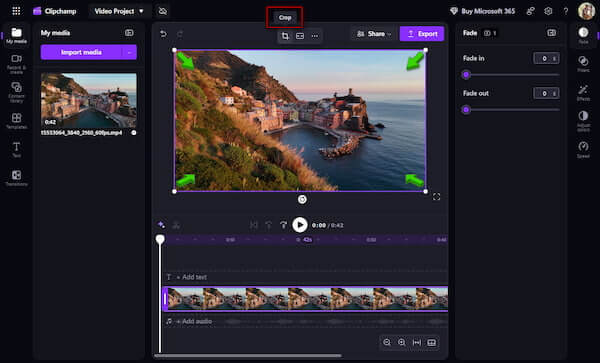 Clipchamp ile Windows 11'de video kırpma