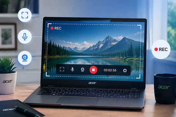 Como gravar a tela em um laptop Acer