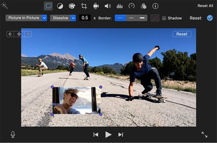 iMovie, editor video picture-in-picture