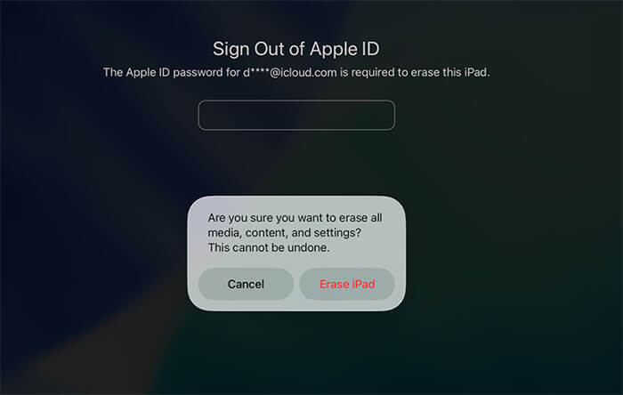 reset ipad from the lock screen