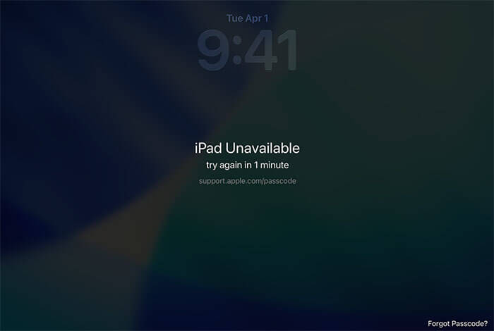 tap forgot passcode on the lock sceen