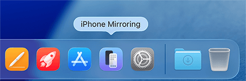 Зеркальное отображение iPhone на Mac с помощью функции зеркального отображения iPhone.