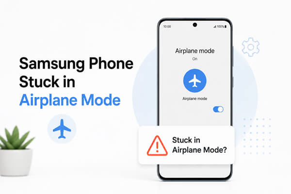 Ponsel Samsung macet dalam mode pesawat.