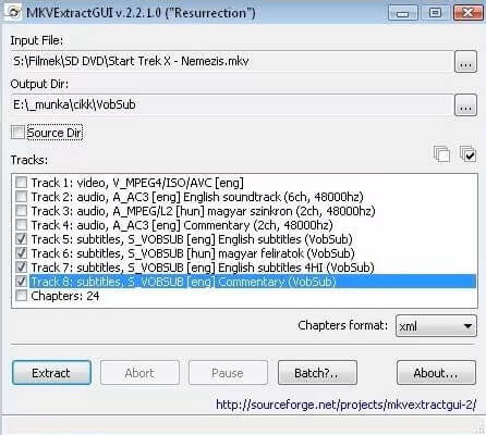 Extrae subtítulos de archivos MKV gratis con mkvtoolnix.