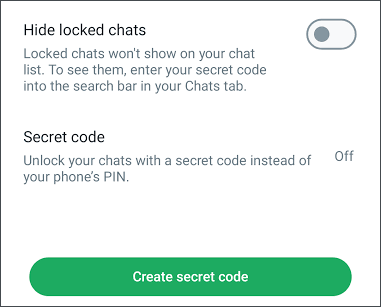Résoudre le problème d'affichage du verrouillage de conversation sur WhatsApp - Code secret WhatsApp