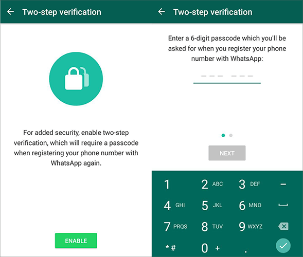 habilitar la verificación en dos pasos