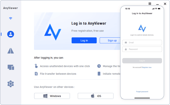 pagina iniziale di anyviewer