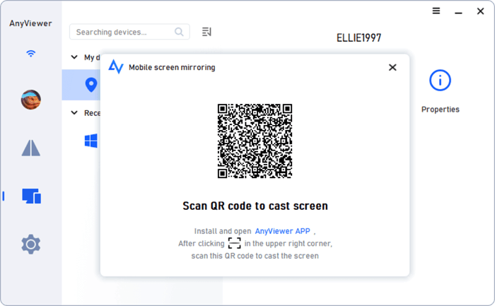 codice QR di AnyViewer