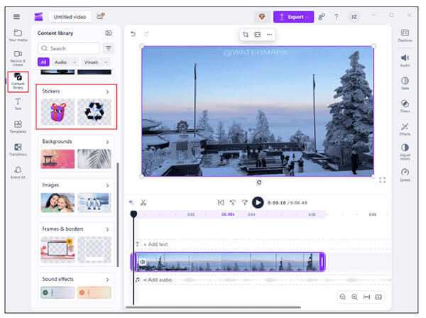 Clipchamp를 사용하여 Windows에서 동영상 워터마크 제거하기