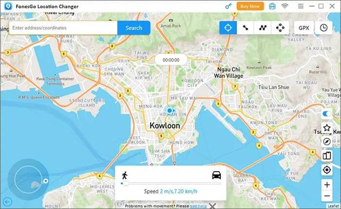 select a location changing mode on fonesgo location changer