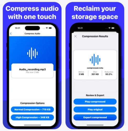 Comprimir el tamaño de un archivo MP3 en iPhone
