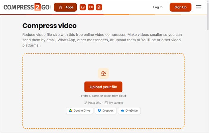 compress2go 비디오 압축기 온라인