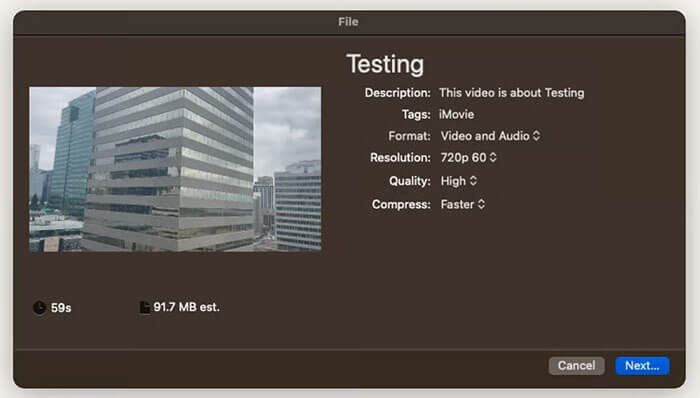 如何在 Mac 上使用 iMovie 壓縮 mov 文件
