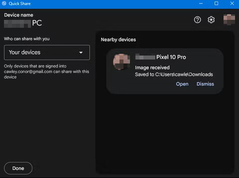 Cara berbagi cepat dari PC ke Pixel