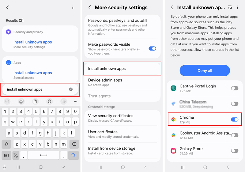 Install unknown apps on Android via settings Install unknown apps on Android via settings