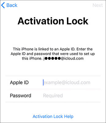 Снять блокировку активации iPhone с помощью оригинальной учетной записи Apple.