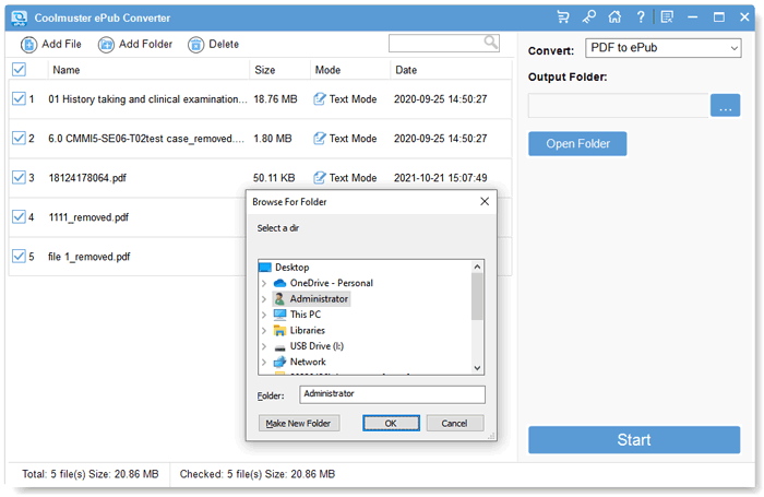 set up output folder