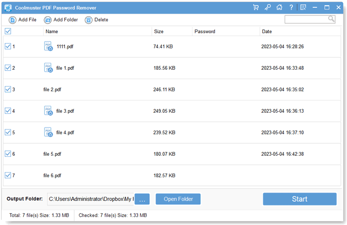 upload the pdf files and choose a output destination