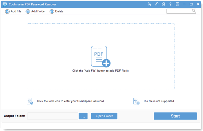 click add file to import the password-protected pdf file