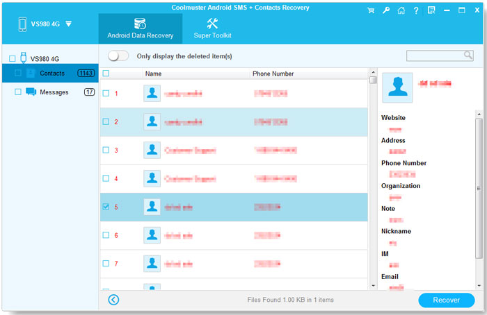 recover sms and contacts via coolmuster android sms contacts recovery