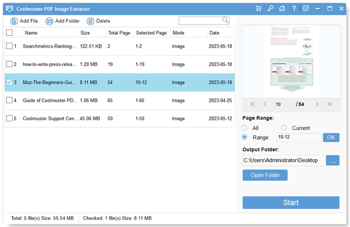 customize output settings to save images