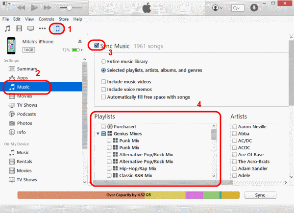 how to transfer music from android to ipod via itunes