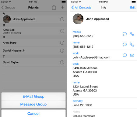 contacts apps for iphone
