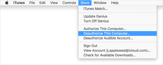 authorize deauthorize computer in itunes