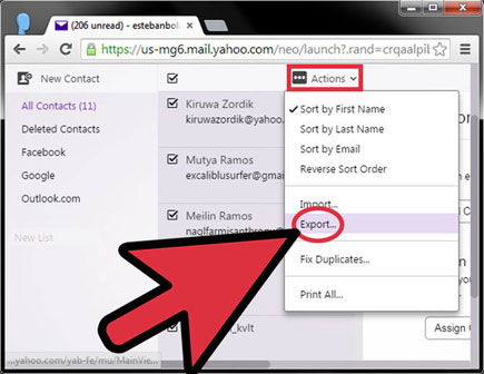 share files from yahoo mail to gmail