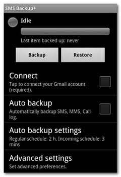 Backup Messaggi di testo Android a Gmail