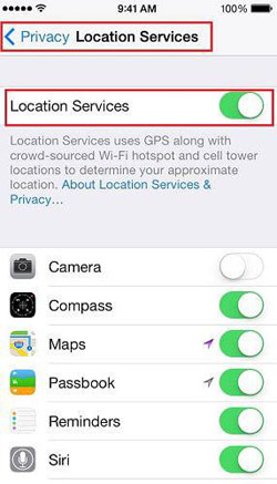 turn off location services