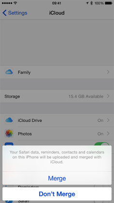 将数据同步到新的 icloud 帐户