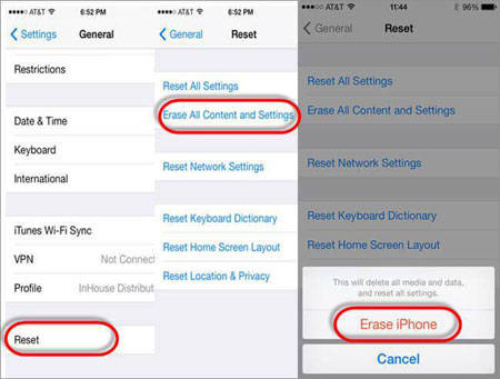 reset iphone to download photos from icloud to iphone