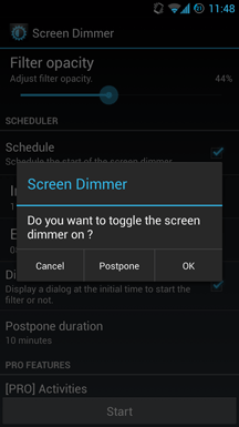 android screen dimmer