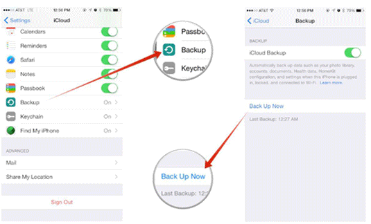 backup iphone data to icloud