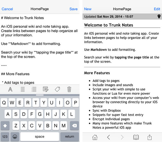 Trunk Notes Update Welcomes A New Interface and iPhone 5 Support