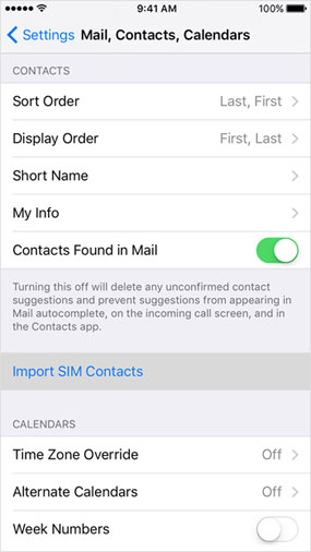 import contacts from sim to iphone