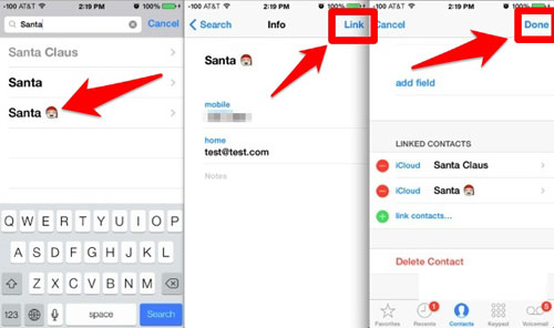 how to merge contacts on iphone