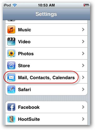 sync hotmail with iphone