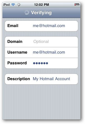 sync hotmail with iphone