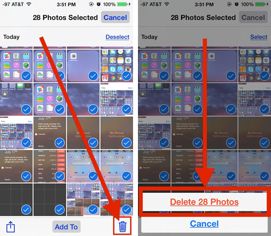 delete multiple photos on iphone