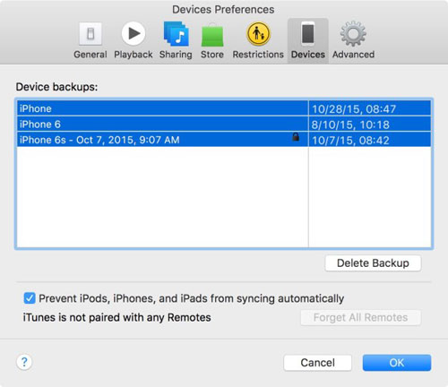 delete itunes backup on mac