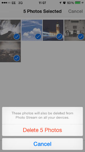 delete photos from icloud