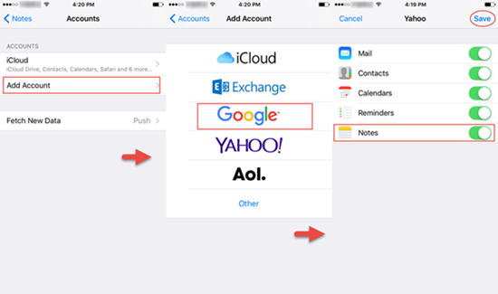 sync iphone notes with gmail